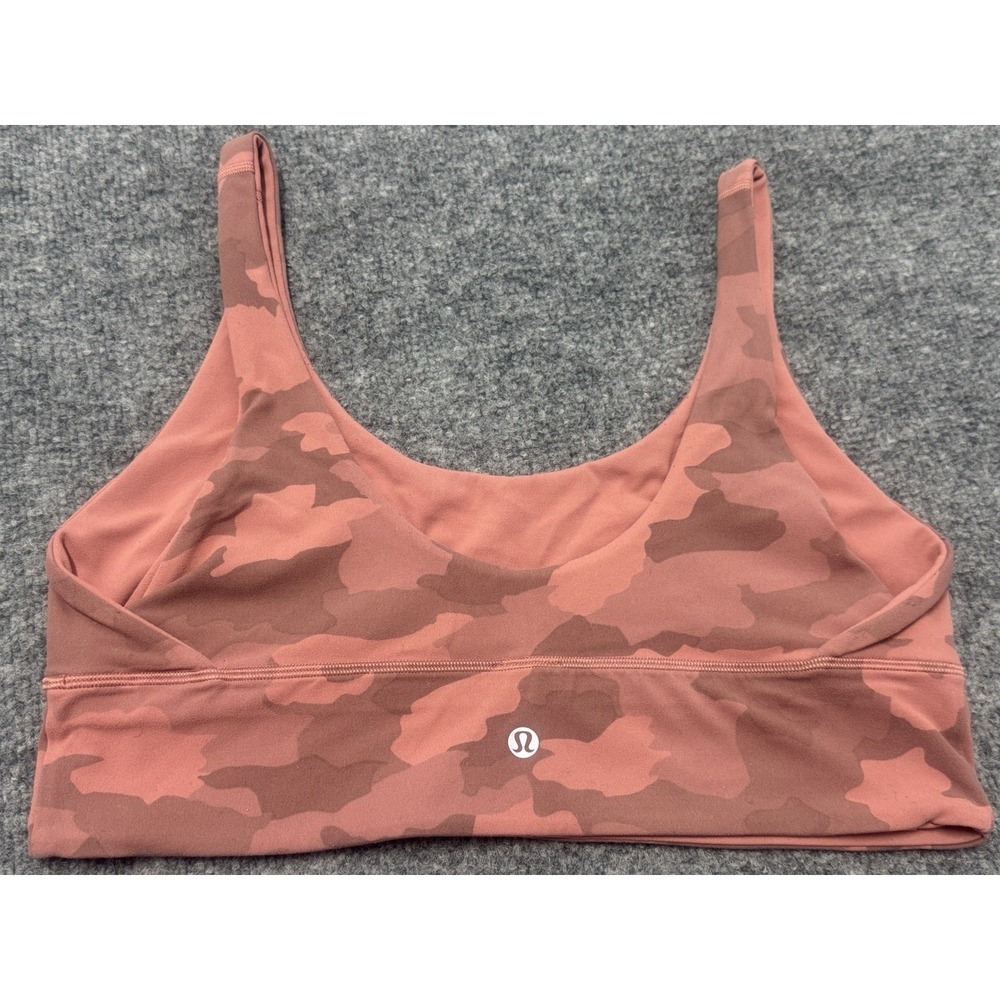 Lululemon Align Reversible Longline Sports Bra Pink Mauve Camo Yoga Size 12 - Picture 2 of 8